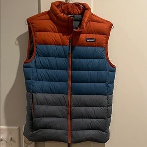 Patagonia Kids Orange, Blue, and Gray Vest